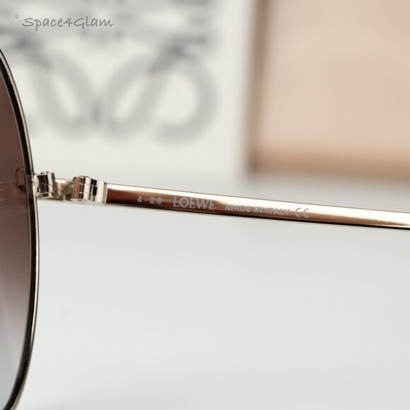 Loewe Men Sunglasses LW40005U 33G Red Leather Brown Gradient Pilot BRAND NEW - Picture 8 of 10